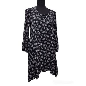 Rue21 black shirt dress with a laced v-neck and bell sleeves